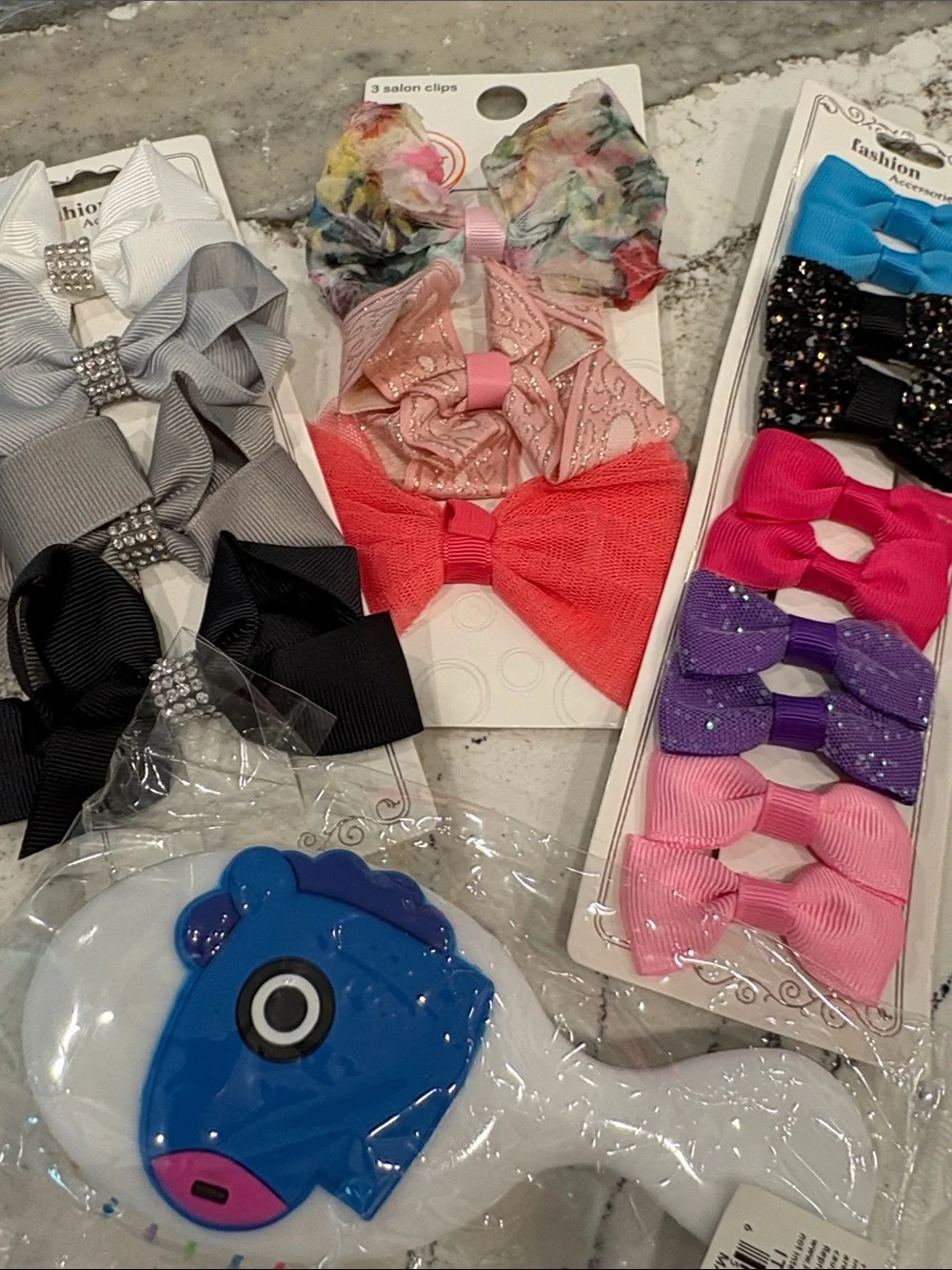 Girls Multi-Color Hair Bow and Accessory Set